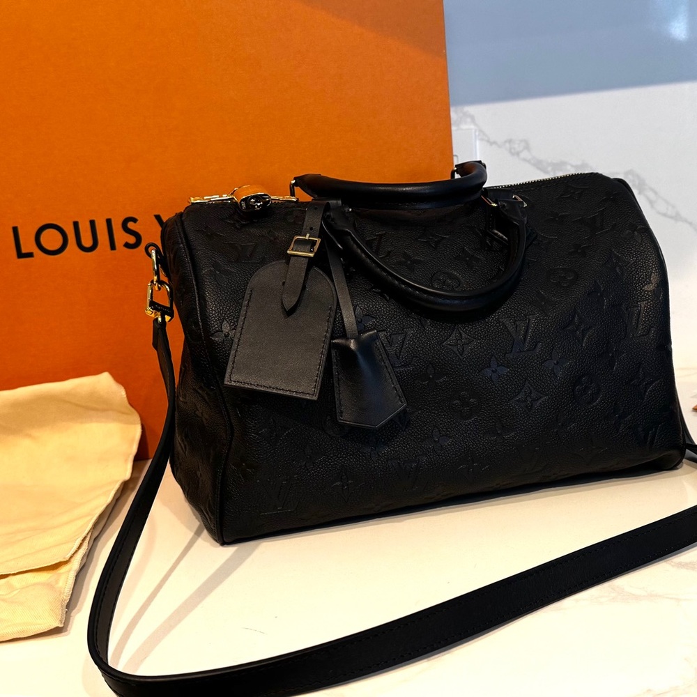 Louis Vuitton Speedy Soft 30 Black Monogram Empreinte Leather Crossbody - Picture 6 of 10